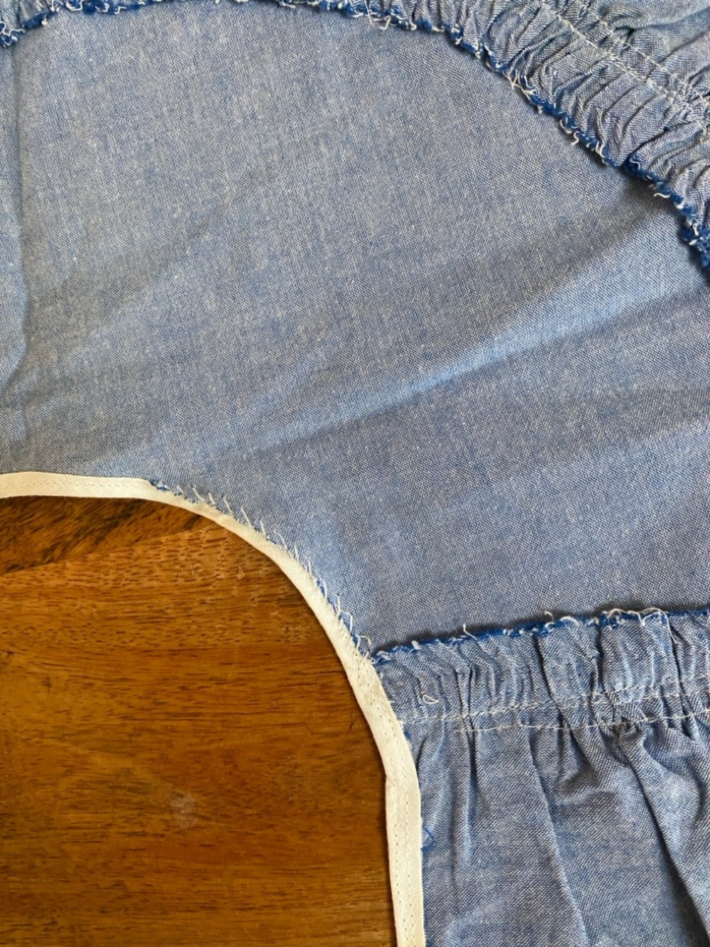 Vintage Inspired Novelty Chambray Denim 
Oversized Detachable Collar Ruffle - Picture 10 of 10